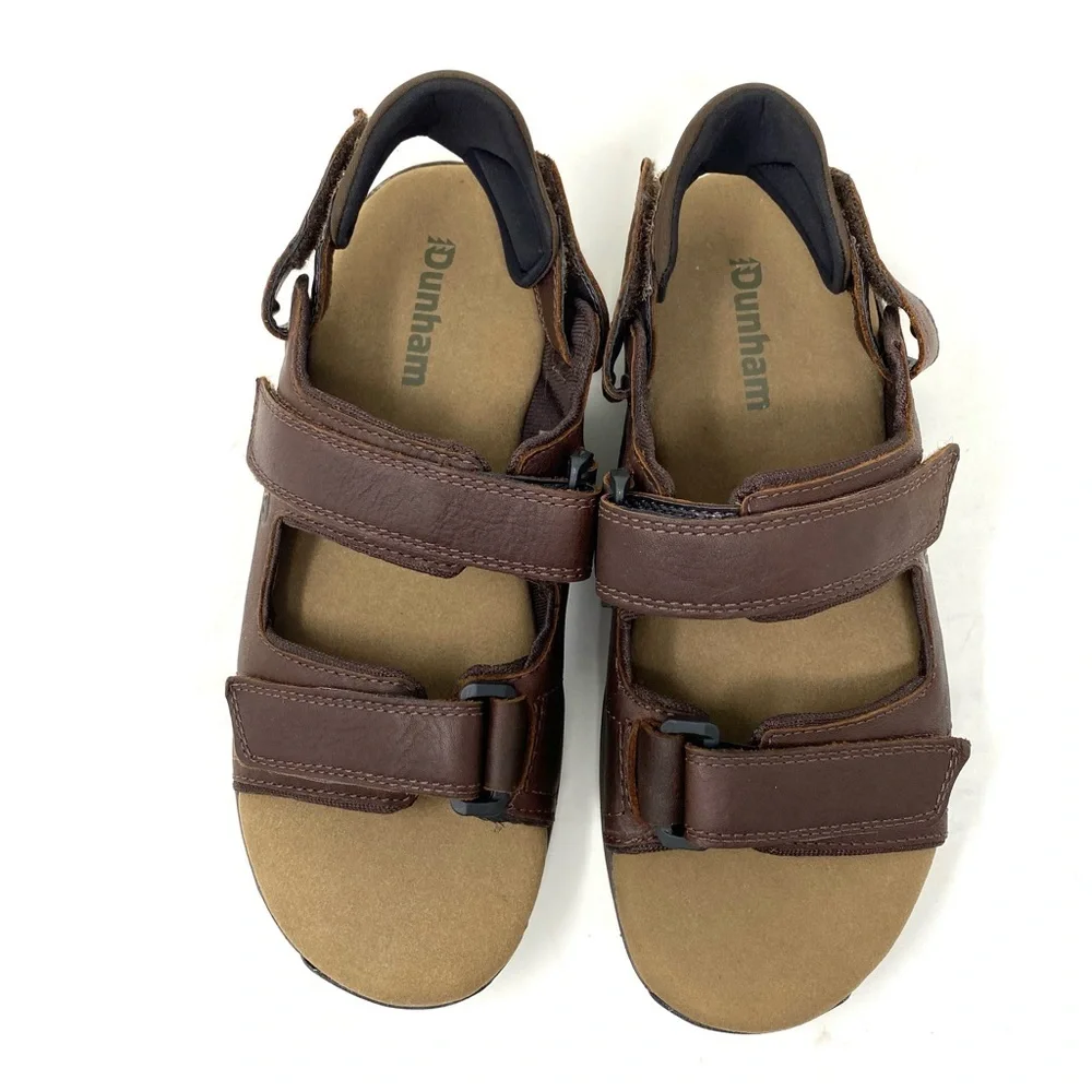 Dunham St. Johnsbury Leather Sandals Brown Waterproof Men’s NIB